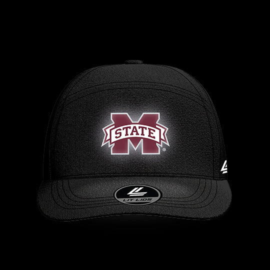 Mississippi State University Black Collection 6-Panel Lit Lid