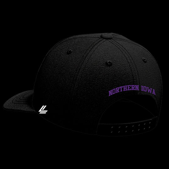 University of Northern Iowa Black Collection 6-Panel Lit Lid