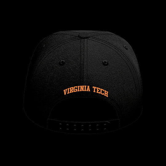 Virginia Tech University Black Collection 6-Panel Lit Lid